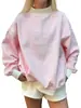 Sudadera Casual Suelta de Manga Larga con Cuello Medio Alto y Rayas para Mujer, Nueva Colección Otoño/Invierno 2026, Transfronteriza Europea y Americana de Amazon