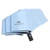 Paraguas Plegable Totalmente Automático con Goma Negra Engrosada Protección Solar UV, Paraguas Publicitario de Regalo, Paraguas de Sol con Logo Personalizado