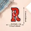 Parches de Tela de Colores Rojos con 26 Letras del Alfabeto Inglés y Números, Estilo Béisbol Americano, Parches Decorativos para Planchar DIY