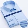 Camisas de Primavera para Hombre, Camisas de Algodón de Manga Larga para Hombre de Mediana Edad, Algodón Puro Algodón Mercerizado, Ropa de Negocios sin Planchar