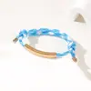 Al por mayor al contado transfronterizo Pulsera de doble cordón multicolor Acero inoxidable Color de impresión y grabado Ajustable Atrás Pulsera de doble cordón