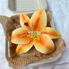 Simulación de pequeña cabeza de flor de lirio, película de impresión 3D, simulación de flor de lirio, caja de regalo DIY, horquilla, tocado, zapatos, flor al por mayor