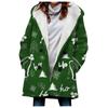 Abrigo trench de mujer nuevo de 2023 de venta caliente transfronteriza invierno engrosado estilo europeo y americano patrón navideño abrigo con capucha lote