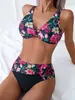 Traje de Banho Novo Estilo Transfronteiriço Europeu e Americano 2026 Biquíni de Duas Peças Sexy Estampado de Cintura Alta Moda Praia Feminina