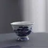 Juego de Té Azul y Blanco Yue Rui Taza Rápida Flotante Juego de Viaje a Todo Color Tazón Cubierto Pétalo Una Tetera Dos Tazas Cafetera para Mujer