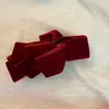 2026 Nuevo Modelo Clip de Plátano con Lazo de Terciopelo Rojo Pasador para Moño Bajo