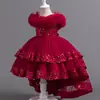 Vestido de Verano para Niña, Estilo Europeo y Americano Vestido de Dama de Honor, Vestido Tutú de Pequeña Princesa, Vestido de Presentación de Anfitriona, Vestido