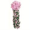 Flores Violetas Decorativas para Exteriores, Violetas Simuladas, Flores Artificiales para Bodas, Flores de Glicina, Venta al por Mayor Transfronteriza