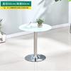 Mesa Redonda de Aço para Casa Pequeno Apartamento Varanda Mesa de Jantar de Vidro Mesa Simples de Negociação Mesa Pequena de Vidro Nova Mesa de Vidro