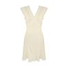 Vestido Curto Romântico de Renda com Manga Pequena Voadora Saia Floral Slim Look Emagrecedor de Nicho Redutor de Idade Verão Feminino