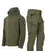 Venta al por mayor transfronteriza del conjunto de chaqueta camuflaje ruso tipo piel de tiburón con temática de ruinas, con pantalones tácticos impermeables forrados de polar y uniforme militar especial