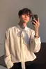 Camisa com Senso de Design Estilo Americano Masculina Nova Primavera e Verão 2025 Ins Estilo Japonês Bandido Bonito Versão Coreana Camisa de Manga Longa Tendência para Homens