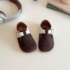 Sapatos para Meninas 2025 Primavera e Outono Bebê Sola Macia Calçados Boken Infantis Retro Couro Sapatos Estilo Menina Spliced Sapatos de Princesa