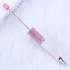 Caneta Criativa com Contas de Diamante DIY Caneta Esferográfica Plástica Multicolorida Diamante Macaron Presente Fofo Caneta Publicitária Atacado