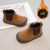 Zapatos de Felpa de Algodón para Niños Invierno Nuevo Estilo Suela Suave Antideslizantes Botas para Niños Pequeños Niños y Niñas Cálidos Lindos Oso Pequeño Botines Cortos Niño Pequeño