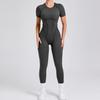 Mono de pantalones ajustados de manga corta europeo y americano otoño e invierno tridimensional sin espalda una pieza deportivo una pieza traje de yoga 88201