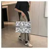 Bolsa Tote de Feltro Pintura a Óleo, Sacola de Presente Estampada com Logo, Bolsa de Compras Grande e Elegante, Personalização de Bolsa de Feltro