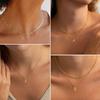 Amazon Transfronterizo Nuevo Collar con Colgante de 26 Letras de Oro de 18K Cadena de Clavícula en Capas Moderna y Exquisita Juego de Dos Piezas para Mujer