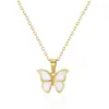 Suministro Directo Transfronterizo Ins Moda Acero Inoxidable Carcasa Mariposa Clips para Orejas para Mujeres, Chapado en Oro de 18K Versátiles Pendientes Redondos de Gama Alta