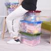 Caixa de Armazenamento de PP para Uso Doméstico, Caixa de Armazenamento Retangular para Roupas e Itens Diversos com Tampa, Armazenamento de Embalagem de Alimentos Plástico, Guarda-Roupa à Prova de Poeira