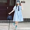 Vestido Camisa para Niña Verano Nuevo Estilo Niña Pequeña Casual Estilo Coreano Cuello Polo Vestido Delgado Moda Infantil Vestido