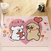 Línea de Puerta de Entrada Principal Perro Pequeño Dibujo Animado Baño Alfombra de Terciopelo de Cristal Vestíbulo Baño Dormitorio Sala de Estar Alfombra
