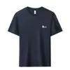 Camiseta de Manga Corta para Hombre de Algodón Puro Pesado, Nueva Moda de Verano Casual Color Sólido Versátil Cuello Redondo Transpirable Camiseta de Manga Corta para Hombre
