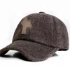 Gorra de béisbol de lana de moda de invierno para hombres de mediana edad y mayores, con forro polar, gruesa, a prueba de frío, protección para los oídos, algodón cálido a la moda