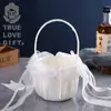 Cesta de flores para boda estilo occidental Lazo Flor Boda Novia Dama de flores boda cálida hecha a mano cesta romántica