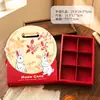 Caja de Regalo Nueva para el Festival del Medio Otoño 2026 para 6 Pasteles Lunares Cremosos de Conejo de Jade y Pasteles de Yema de Huevo, Caja de Regalo Vacía de Mano