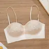 Sujetador sexy estilo francés con cuello halter, copas tridimensionales, puro deseo, push-up, soporte lateral para el pecho, alta elasticidad, sin costuras, sujetador para chica hot 6288