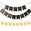 Decoración de fiesta de bienvenida bebé transfronteriza banner de feliz cumpleaños SALUD CERVEZA brindis inserción de tarjeta para pastel personalización al por mayor