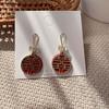Pendientes de plata 925 con forma de estrella de Internet, con lazo de terciopelo rojo, para novia, con perlas, para mujer.