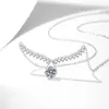 Collar de Plata de Ley S925 con Colgante Transfronterizo para Mujer Cadena para Clavícula de Moissanita Alas de Ángel Collar de Moissanita de 1 Quilate