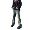 2024 primavera y otoño Americano degradado Pu guapo jeans para hombre nuevo retro suelto callejero todo-fósforo pantalones de pierna ancha para hombre