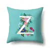 Fronha de Poliéster Flor Fresca Decorativa para Casa Fronha Estampada 26 Letras Inglesas Capa de Almofada QTB18