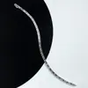 Brazalete de Tenis de Plata con Rubí Cultivado Moissanita de 3 mm de Cuatro Garras, Mismo Estilo Clásico de Xiaohongshu, Lleno de Diamantes, Versátil para Apilar