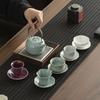 El Juego de Té de los Cinco Hornos Famosos de la Ciudad Prohibida, Una Tetera y Cuatro Tazas, Juego de Té Kung Fu para el Hogar Caja de Regalo, Tetera de Cerámica, Juego Pequeño de Tazas de Té