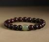 Pulseira de Sândalo Vermelho Lobular Natural Pulseira de Casal Pulseira Feminina de Ébano Couro de Tigre Sândalo Joia de Mão Pulseira com Conta Superior de Jade Hetian