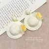 Nuevos Pendientes de Malla de Paja Hechos a Mano para Mujer, Colgantes de Oreja con Bloques de Color, Lujo Ligero, Diseño de Nicho de Alta Gama, Accesorios Elegantes