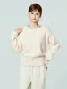 Suéter Rosa de Cuello Redondo con Ceñidor en la Cintura para Mujer, Nuevo Estilo de Invierno, Estilo Holgado y Relajado, Capa Interior Engrosada, Top de Punto Estilo Coreano