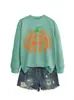 Amazon eBay sitio independiente moda casual elegante mujer libro calabaza cuello redondo manga larga sudadera para exportación