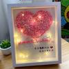 Handmade DIY estrela seca flor amor moldura foto 520 Dia dos Namorados presente criativo mesa desktop moldura de flor seca