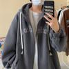 Suéter com capuz e zíper estilo americano feminino primavera e outono estilo Hong Kong jaqueta casual solta casaco esportivo moderno para casal para homens