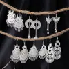 Pendientes Largos con Borlas de Imitación Plata Miao Estilo Étnico para Mujer, Mariposa Pavo Real Flor Pendientes Largos, Pendientes Estilo Bohemio para Fotografía de Viaje