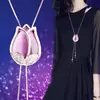 Cadena Larga para Suéter, Collar de Lujo Ligero y de Alta Gama para Mujer, Accesorio de Borla Moderno y Versátil, Colgante Simple de Perla que No se Desvanece