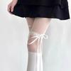 Medias Blancas con Lazo Dulce Jk Lolita Calcetines Lolita Medias Negras de Seda con Correas Cruzadas Deseo Puro Medias Blancas