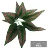 Pared de plantas artificiales accesorios para arreglos florales flor artificial planta verde maceta decoración de pared hojas 7 hojas artificiales de rábano verde hojas de corazón de pollo