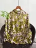 Cardigan de Ramio Puro con Estampado Digital para Mujer, Manga Larga, Talla Grande, Estilo Holgado y Delgado, Novedad Otoño 2026