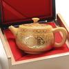 Tetera de Arcilla Púrpura Hecha Completamente a Mano, Olla Dorada Vieja de Barro Xishi, Ocho Caballos que Cambian de Color, Agua que se Rompe, Fénix Cantando, Una Olla y Dos Tazas de Té